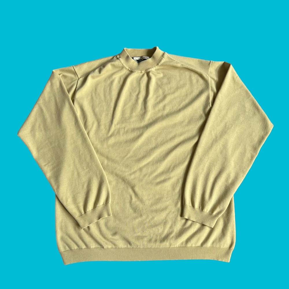 Tommy Bahama Silk Sweatshirt Sweater Soft Yellow Men Size Large